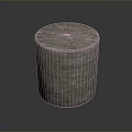 Gray Cylindrical Brick Structure With Textured Surface On Dark Smooth Background 3d model