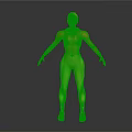 Futuristic Sci Fi Character In Red And Silver Bodysuit Standing Pose Design
