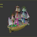 Detailed Wooden Sailboat Model Featuring White Sails And Classic Craftsmanship Design