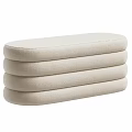 Stacked Beige Fabric Sofa Bench with Simple Design for Living Room Decor
