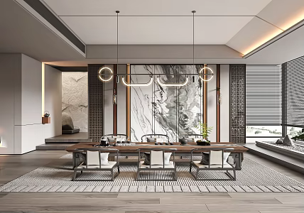 New Chinese Tea Room 3d model