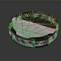 Round Computer Cooling Pad Featuring White Surface Black Edge And Bottom Stripes Design
