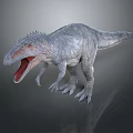 Ferocious Reptile Dinosaur With Open Mouth Sharp Teeth Detailed Skin Texture Standing Pose