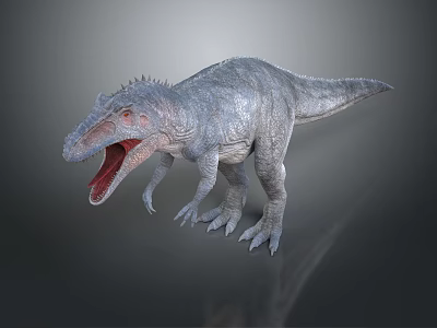 Ferocious Reptile Dinosaur With Open Mouth Sharp Teeth Detailed Skin Texture Standing Pose 3d model