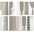 Modern curtain cloth curtain pleated curtain solid color foreign curtain gauze curtain cream wind curtain color matching curtain 3d model