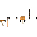 Orange Wall Mounted Bathroom Safety Grab Bars With Various Designs And Supports