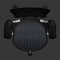Ergonomic Office Chair With Mesh Backrest Black Seat Armrests And White Base Wheels