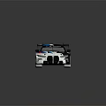BMW Racing Car With Blue Red White Livery And Aerodynamic Rear Wing Design