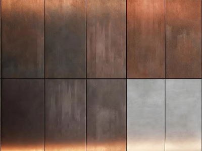 Modern Textured Wall Panels With Multicolor Brown Gray And Copper Finishes 3d model
