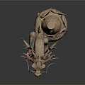 Intricate Dragon Carved Column With Coiled Dragon Design And Detailed Sculptures