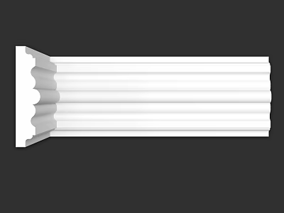 White Ornate Layered Architectural Molding for Interior Decoration Projects 3d model