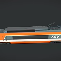 Orange And White High Speed Train With Streamlined Design And Modern Exterior 3d model