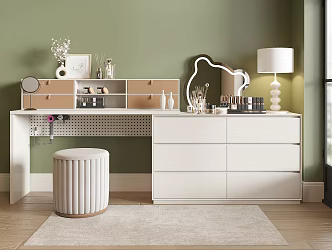 Modern Dressing Table Dressing Table Dressing Stool Cosmetics 3d model