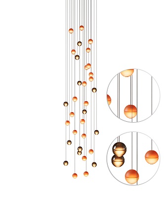 Glass metal large chandelier combination 3d model