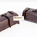 Vintage Wooden Chests With Metal Locks And Textured Wood Design