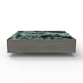 Modern Minimalist Coffee Table With Green Patterned Top And Gray Base 3d model
