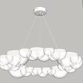 Elegant Modern White Cloud Shaped Chandelier With Multiple Round Bulbs Design 3d model