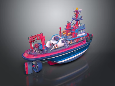 Modern Boat Digging Boat Gold Rush Boat 3d model