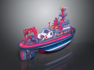 Modern Boat Digging Boat Gold Rush Boat 3d model