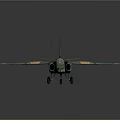 Military Attack Aircraft Featuring Green Brown Camouflage Paint and Red Star Insignia on Gray Background