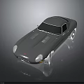 Silver Sleek Sports Car With Shiny Exterior On Dark Background