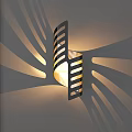 Modern Black Striped Wall Light With Radiant Shadows And Warm Glow For Interior Decor