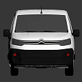 White Compact Cargo Van Featuring Modern Design Black Wheels And Reflective Surface
