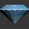 Blue Transparent Diamond With Cut Facets And Glossy Surface On Dark Background 3d model