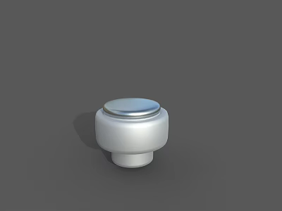 Industrial Equipment White Cylindrical Machinery Component With Silver Top Lid Design 3d model