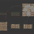 Traditional Grass Hut Building Models With Thatched Roofs And Wooden Frames