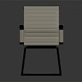 Modern Beige Striped Upholstered Office Chair With Metal Armrests And Frame