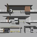 Modern Gate Entrance Gate Guard Security Pavilion 3d model