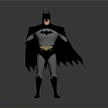 Batman 3D Model Cartoon Character With Black Cape And Gray Suit