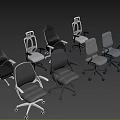 Modern Office Chairs With Ergonomic Design And Adjustable Features For Workspace 3d model