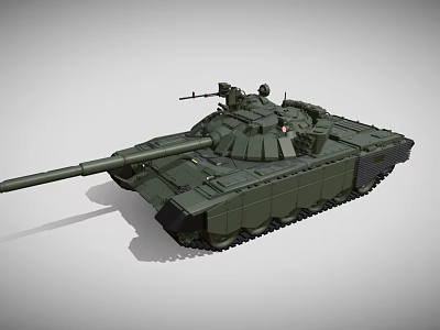 Green 3D Rendered Military Tank With Cannon Turret And Tracks 3d model