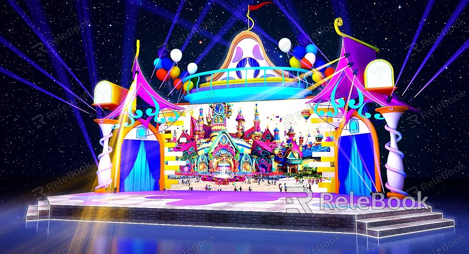 Cartoon stage net red cool beauty Chen punch point DP point photo area road show activity photo wall fast exhibition device consumer goods pile head activity flash shop industrial trend model