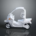 White Electric Compact Motorcycle With Enclosed Front Single Seat Modern Design 3d model