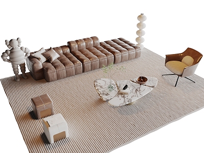 Modern sofa coffee table combination model