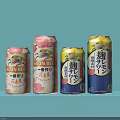 Colorful Japan Beer Cans Featuring Four Varieties With Distinct Flavors And Traditional Labels