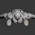 Sleek White Red Robot Game Movie Character With Mechanical Design And Standing Pose