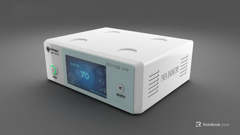 APL 001 Medical Device With Digital Display Green Button And White Design 3d model 