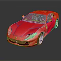 Red Sleek Sports Car With Shiny Exterior Design Alloy Wheels And Reflective Floor Surface