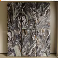 Luxurious Marble Texture Wall Panels With Dark Multicolor Veins And Panel Design 3d model
