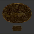 Elegant Semicircular Dark Red Furniture Table With Golden Accents Marble Top And Matching Stool
