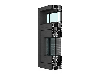 Modern window group corner 3d model