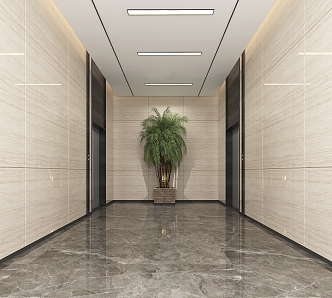 modern elevator hall elevator 3d model