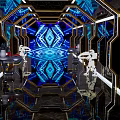 KTV Corridor with Mirrored Walls Star Decorations Neon Lights and Reflective Floor