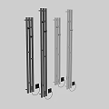 Modern Stainless Steel Bathroom Cabinet Rack With Multiple Shelves And Hooks