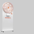 White Vertical Interactive Machines With Circular Maze Pattern And Orange Logos For Prize Winning