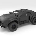 Black Off-Road Vehicle With Rugged Military Style Design Large Tires And Roof Racks